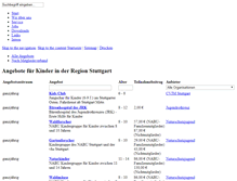 Tablet Screenshot of kinderangebote.sjr-stuttgart.de